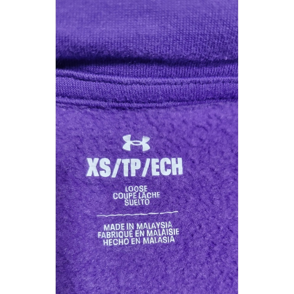 Under Armour Hoodie Women XS Loose Fit Fleece Pullover Logo Sweatshirt Athletic - Picture 5 of 9